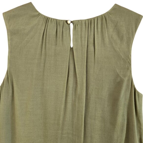 Coldwater Creek Womens Olive Green Sleeveless Round Neck Blouse Medium - Picture 4 of 8
